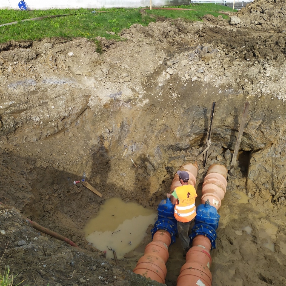 Instalace dělících šoupat mezi požární nádrže Sedlnice